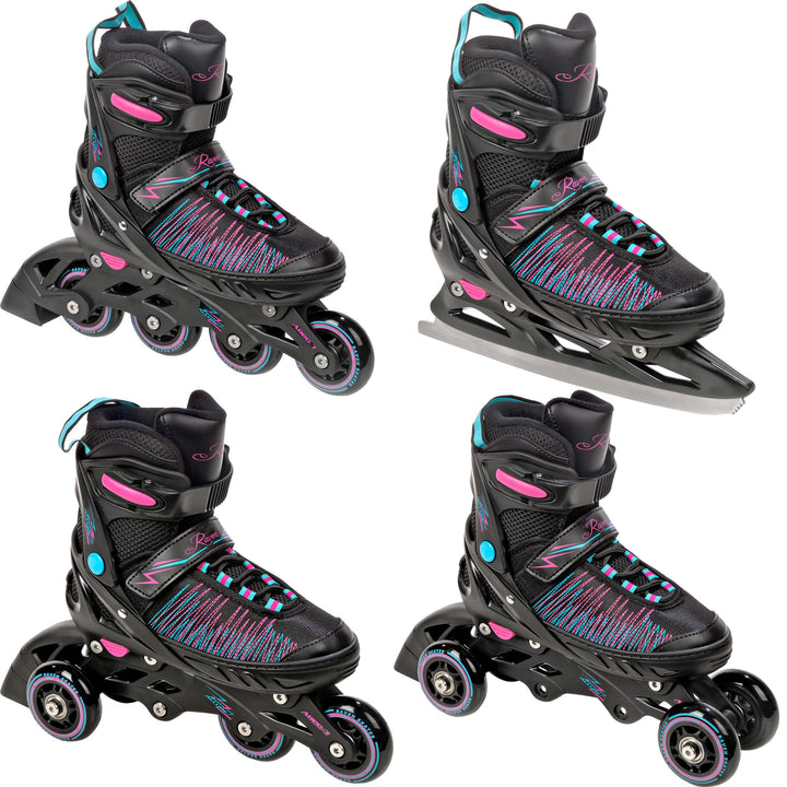 RAVEN 4in1 Inline Skates Triskates Rollschuhe Schlittschuhe Inliner für Kinder Erwachsene Mädchen Da