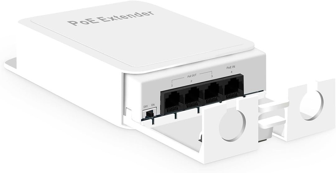 MokerLink Outdoor 4 Port PoE Extender, IEEE 802.3 af/at PoE Repeater, 10/100Mbps, 1 PoE in 3 PoE Out