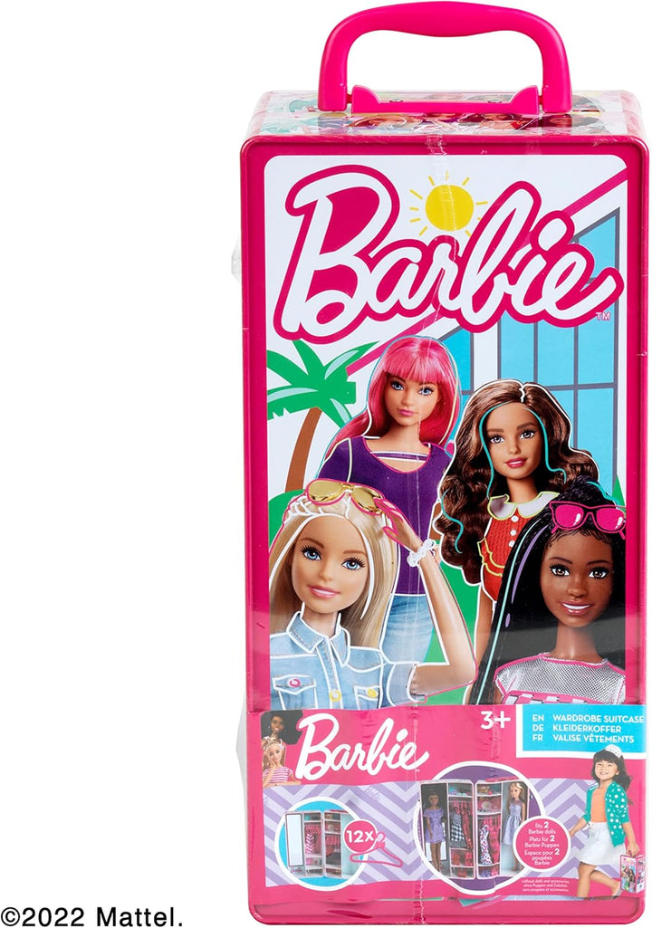 Theo Klein 5801 Barbie Schrankkoffer Kleiderstangen und Fächern, Spielzeug für Kinder ab 3 Jahren, i