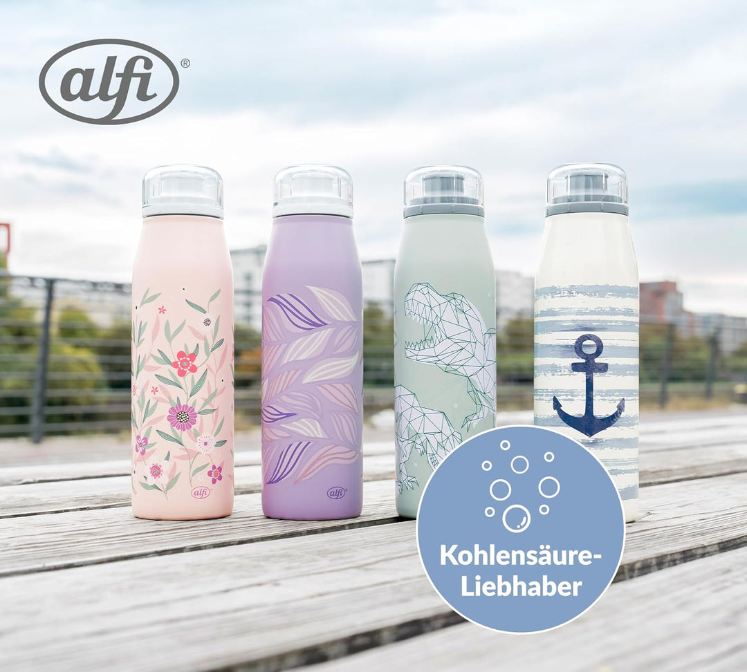 alfi KIDS ISO BOTTLE 500ml, Blau Weiss Anker, Isoliertrinkflasche Kinder Edelstahl, absolut dicht mi