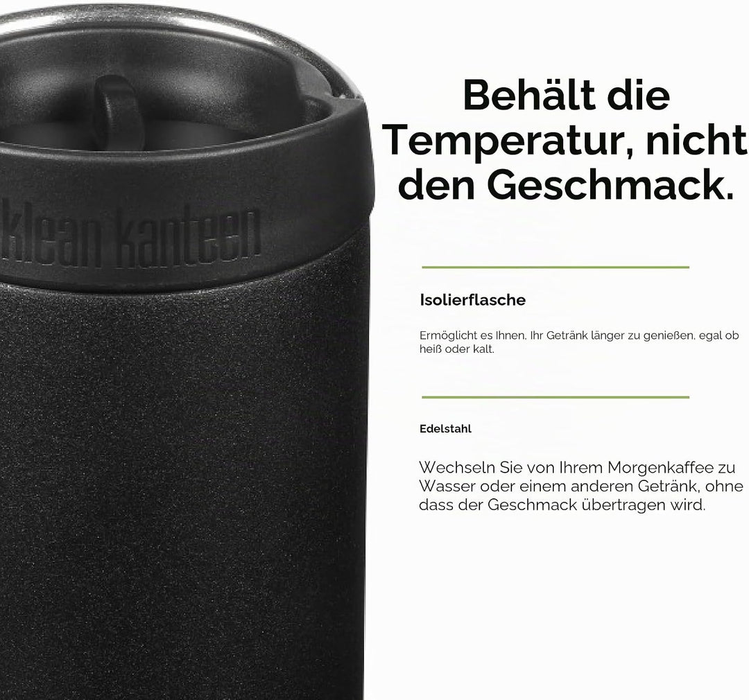 Klean Kanteen Unisex – Erwachsene Tkwide Schlaufenkappe, Black, One Size Schwarz, Schwarz