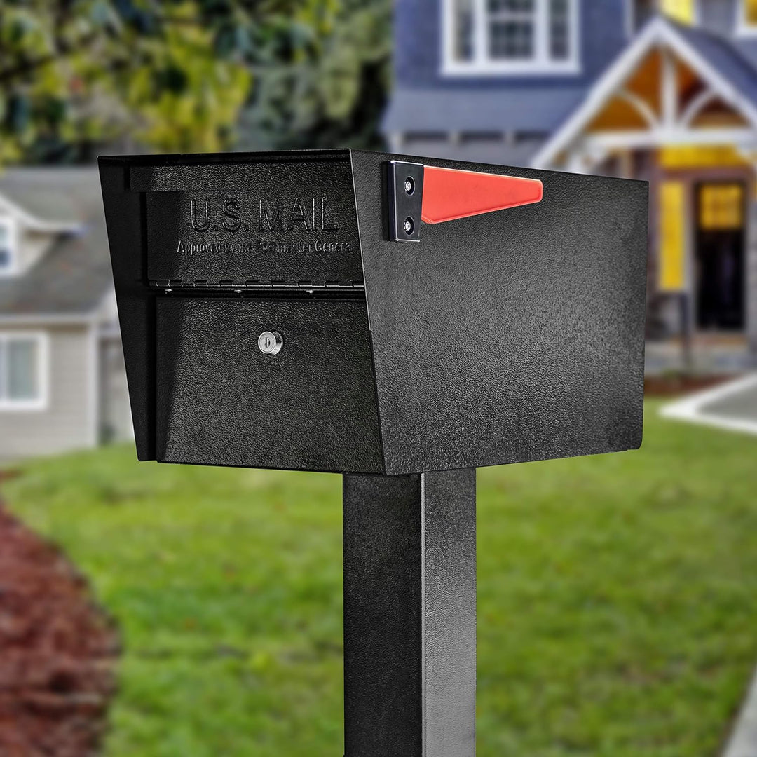 Mail Boss 7506 Mail Manager Bordsteinkante Verriegelung Sicherheit Briefkasten, Schwarz, Gross Schwa