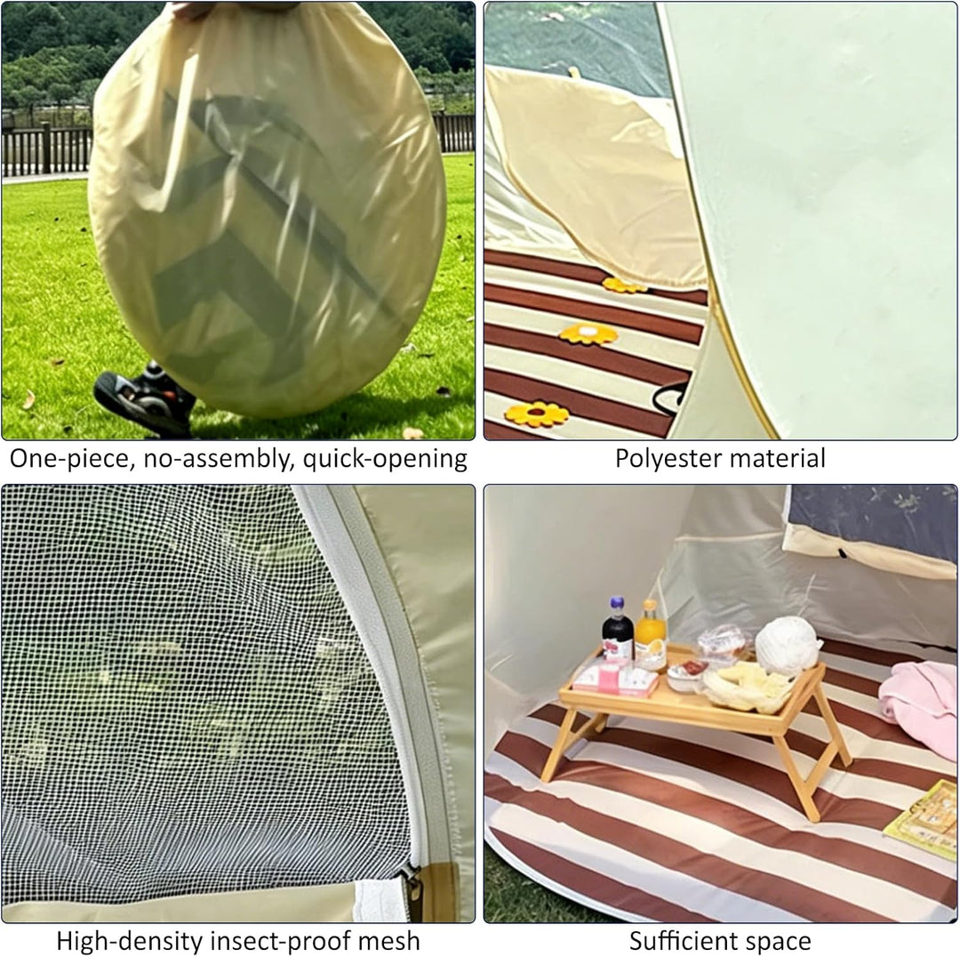 KEAGAN Strandmuschel Pop Up Strandzelt 2-3 Personen Strandzelt | 130×130×110cm Sonnenschutz und Wass