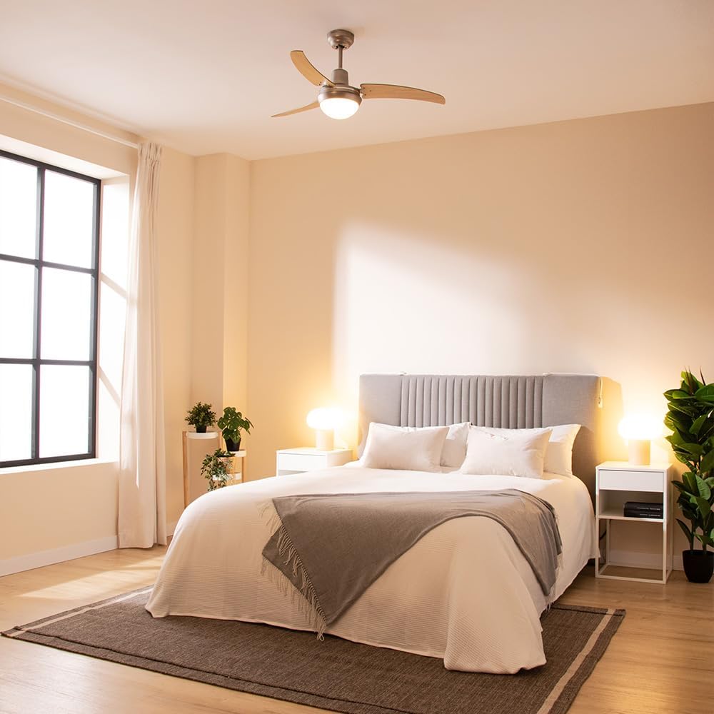 Cecotec Deckenventilator 65 W und 42" mit Licht und Fernbedienung EnergySilence Aero 480. 3 Geschwin