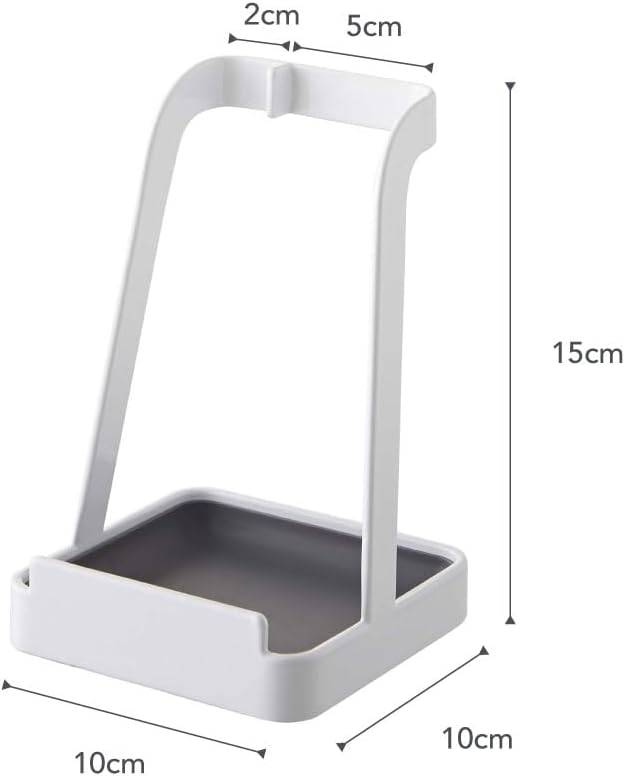 Yamazaki 2248 TOWER Ladle &amp; Pot Lid Stand, White, Steel, Minimalist Design, 10 x 10 x 15 cm (LxWxH)