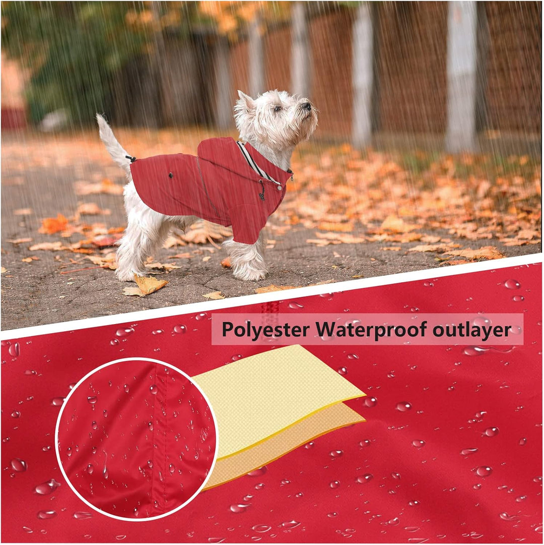 Pethiy Premium Hunde Regenmantel,Regenjacken für Hunde,wasserdicht Hundemantel mit Reissverschluss,H