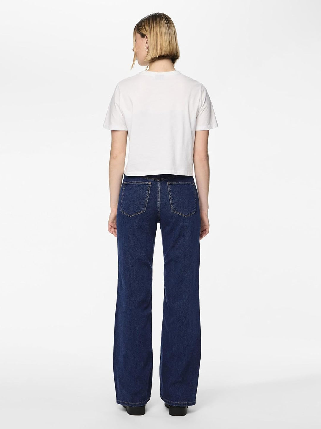 NAME IT Damen Pcpeggy Hw Wide Pant Db Noos Bc XS Dark Blue Denim, XS Dark Blue Denim