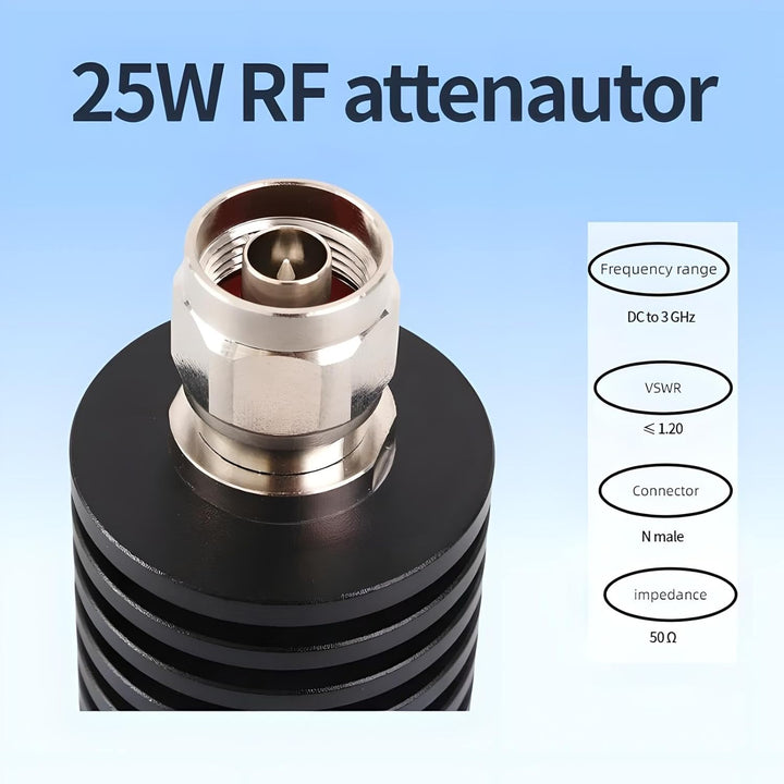 BECEN 25 W N RF Dämpfungsregler 3 GHZ Stecker 1-40 dB wählbar(30dB), 30dB