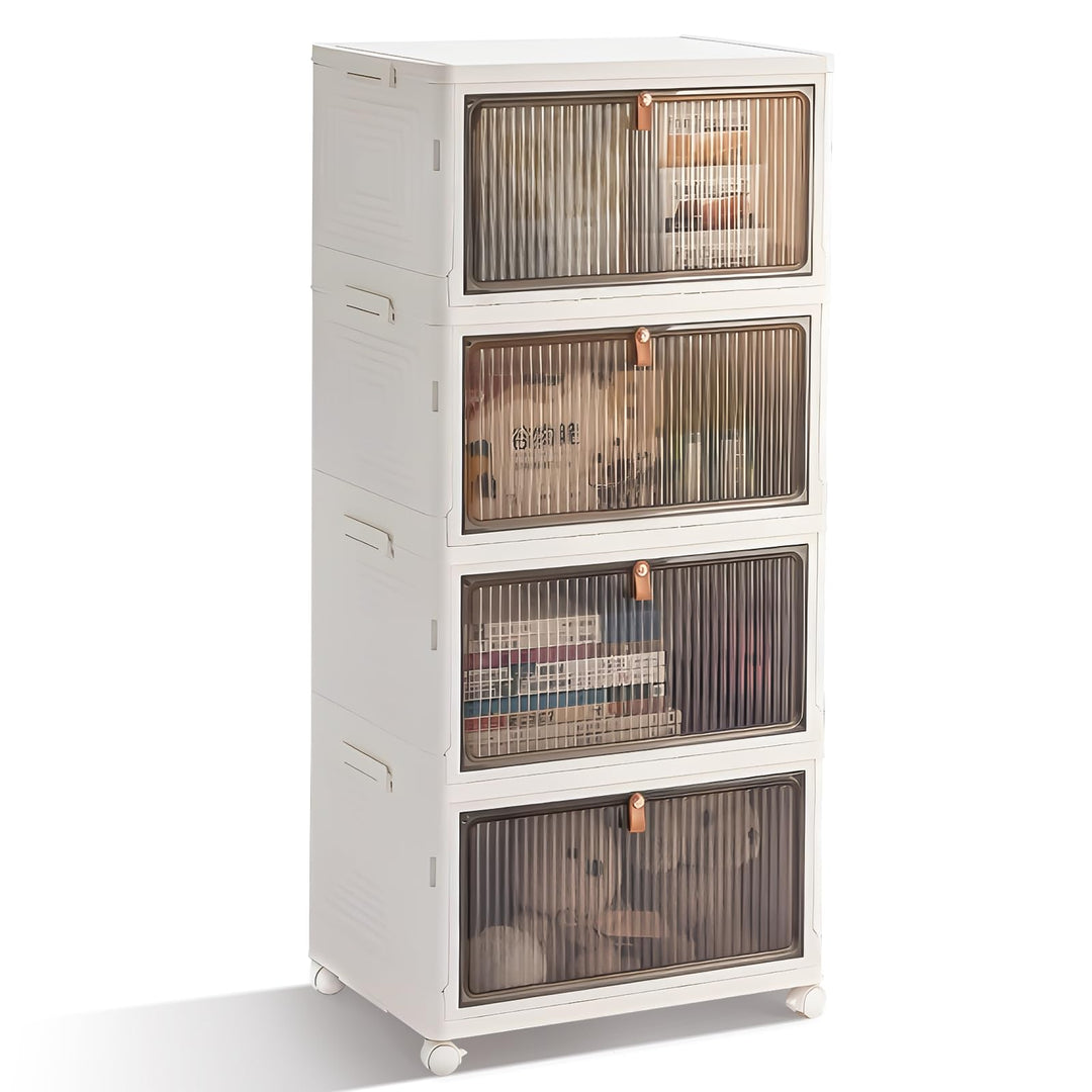 BTGGG 4 Tier Aufbewahrungsbox mit Deckel, 20L*4 Kunstoffboxen Aufbewahrungsboxen Stapelbar Plastikbo