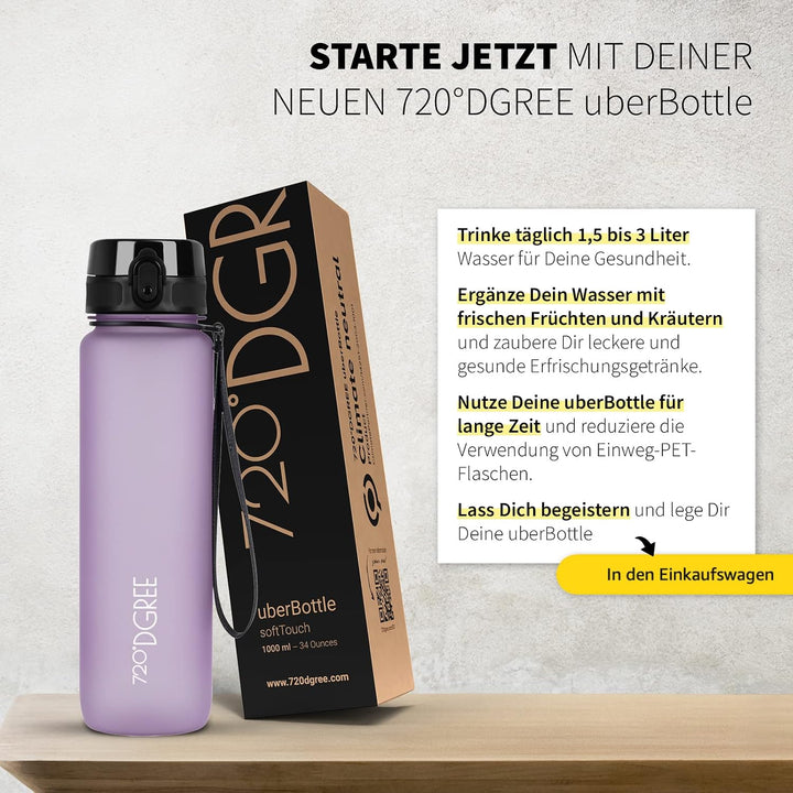 720°DGREE Trinkflasche “uberBottle“ +Sieb - 350ml, 500ml, 650ml, 1000ml, 1,5l, 2l - BPA-Frei - Wasse