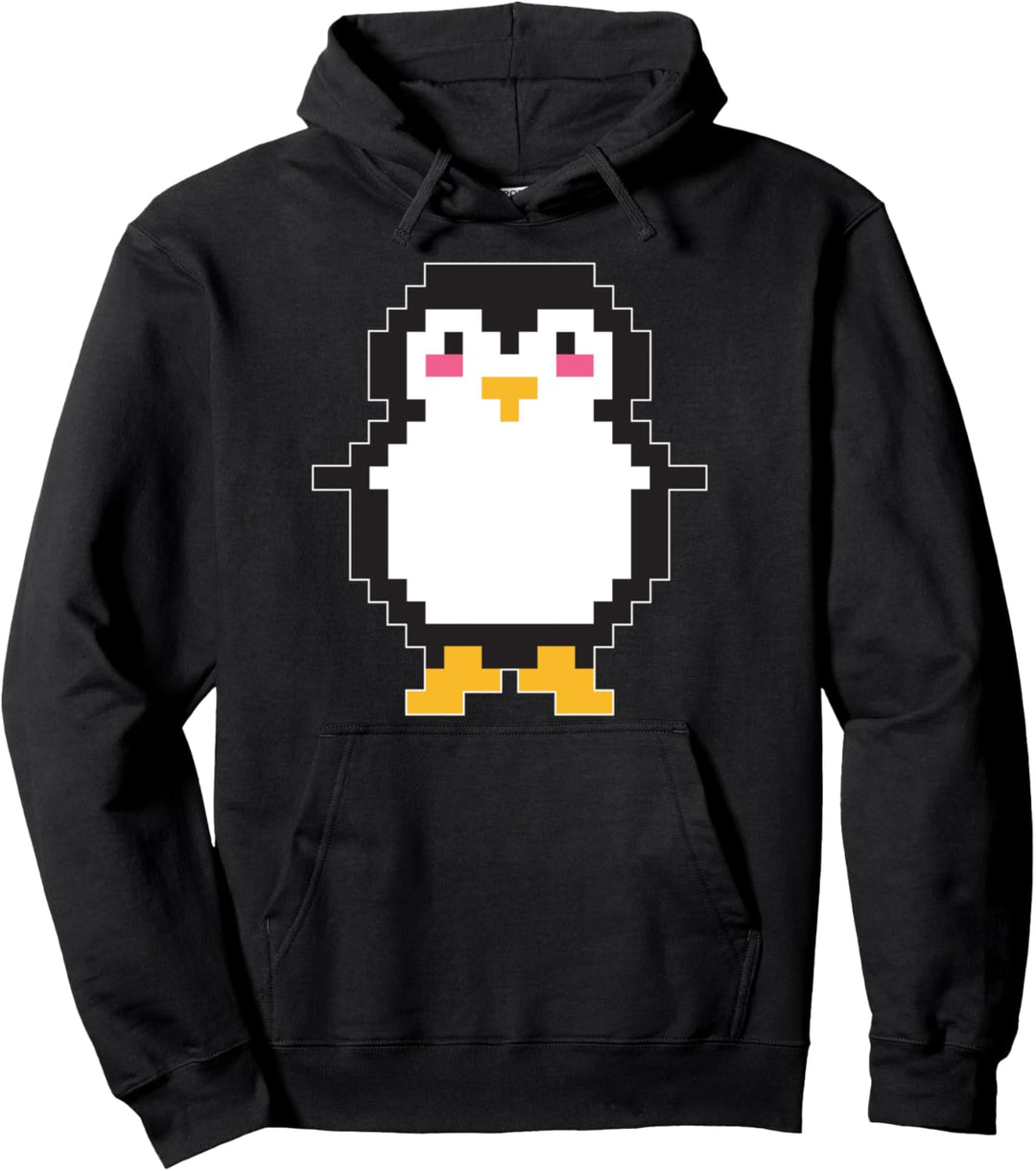 Pixel Pinguin Gaming Geschenk Pinguin Pullover Hoodie