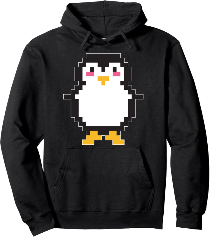 Pixel Pinguin Gaming Geschenk Pinguin Pullover Hoodie