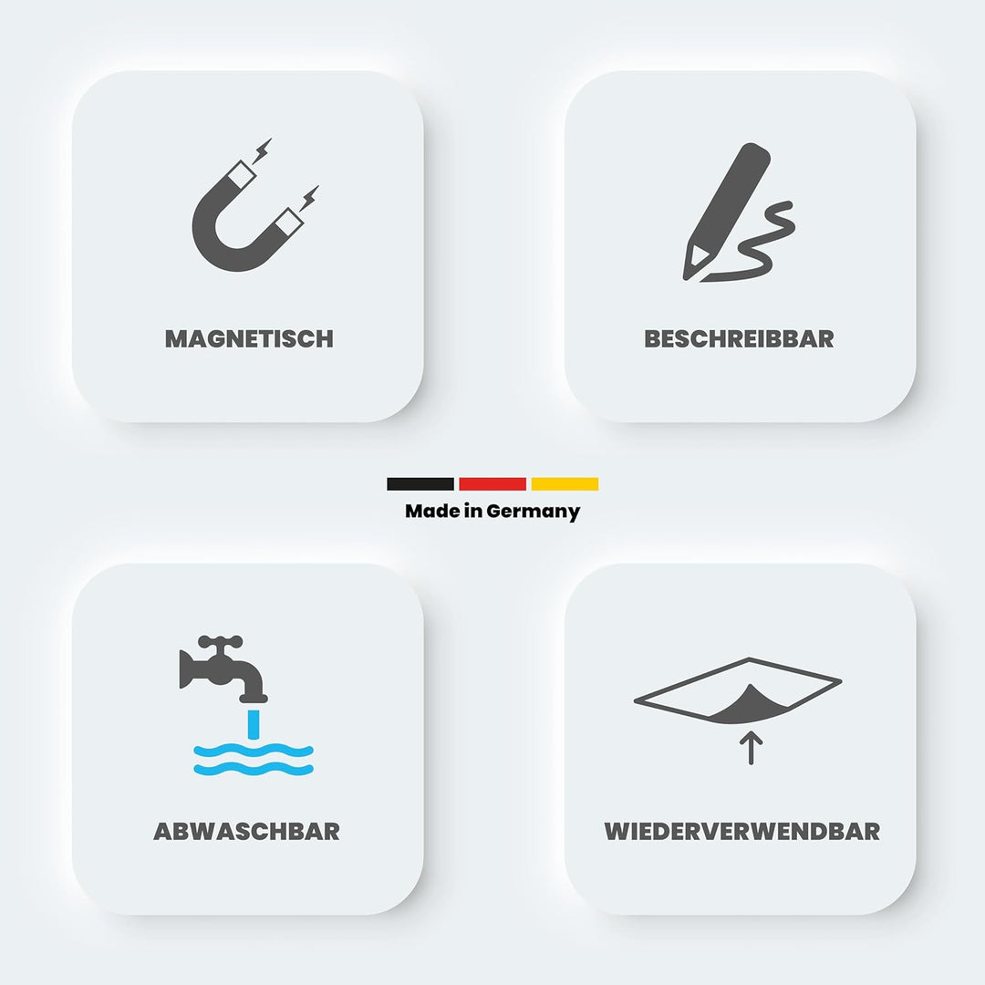 SMILEYBOARD - Premium Scrum Board Karten-Set - Magnetische Haftnotizen - Schilder - Streifen - Wasse