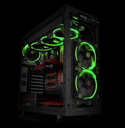 Thermaltake CL-F055-PL12GR-A Riing 12 LED Gehäuselüfter, 3er Set grün