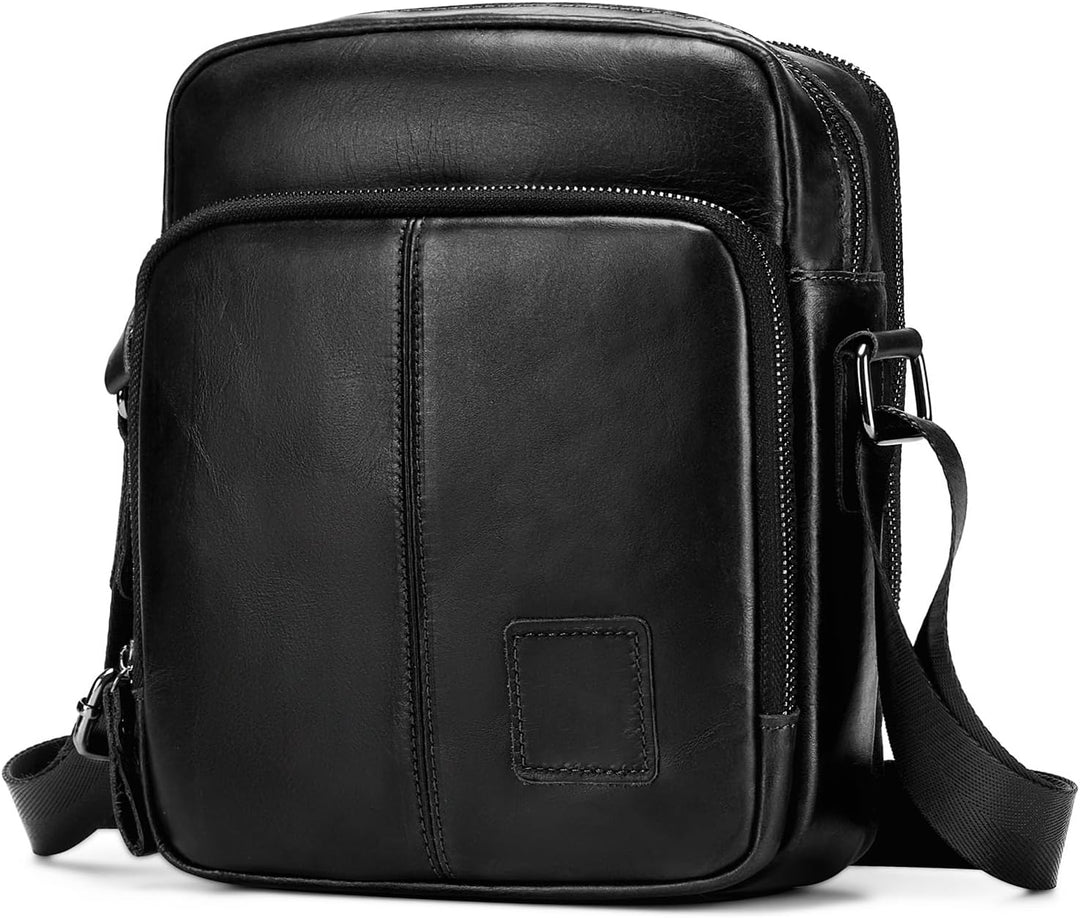 BAIGIO Schultertasche Umhängetasche Herren Leder Vintage Herrentasche Messenger Bag mit Schultergurt