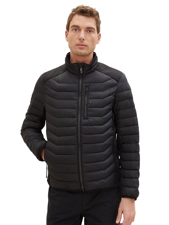 TOM TAILOR Herren 1038606 Hybrid Steppjacke mit Stehkragen (1er Pack) XXL 29999 - Black, XXL 29999 -