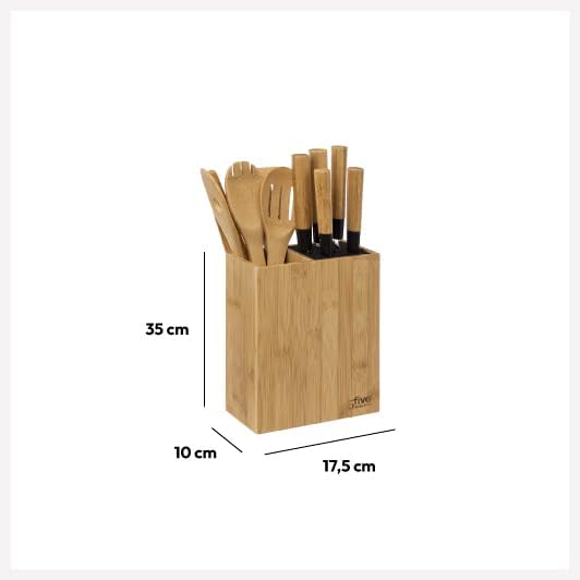 5 five simply smart 5five - block 5 messer & 5 utensilien mit bambusgriff