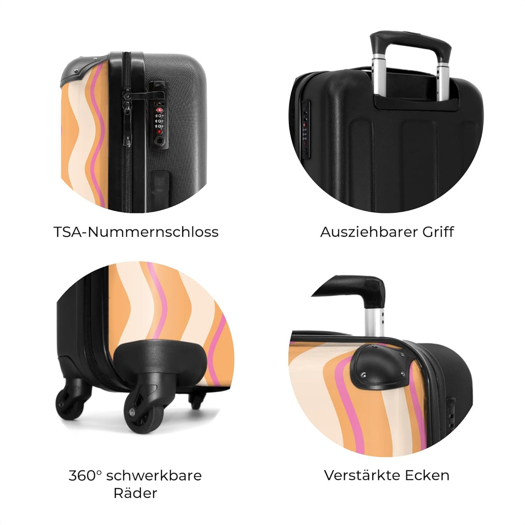 Koffer Mittelgross 67x43x25 cm Hartschalenkoffer L Trolley Rollkoffer 4 Rollen Leicht Hartschale Mit