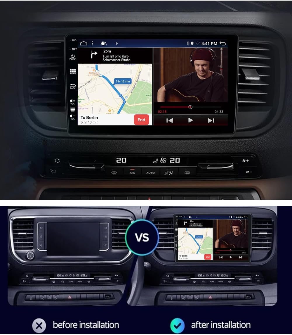 Android 15 Autoradio für Citroen Jumpy 3 / Peugeot Expert/Toyota Proace/Opel Vivaro (2016-2021) Sat