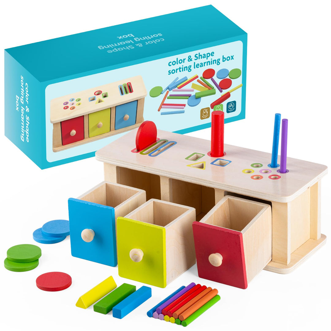 Montessori Spielzeug ab 1 Jahr Mädchen Jungen, Holzspielzeug ab 1 Jahr, Motorik Spielzeug &amp; Steckspi