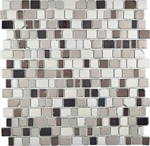 Transparentes Crystal Mosaik Glasmosaik coffee Wand Küche Bad Fliesenspiegel|85-1213_f|10 Mosaikmatt