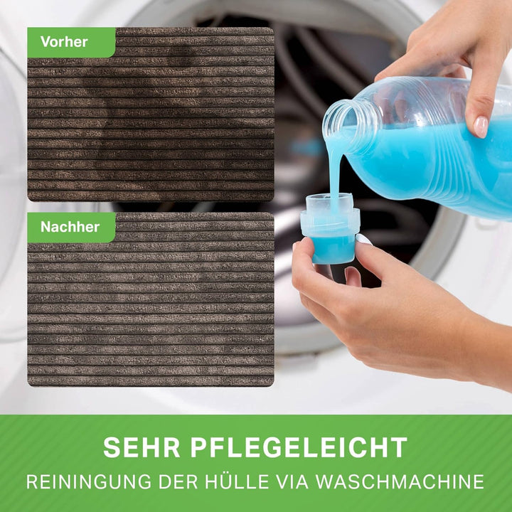 Green Bean Indoor Sitzhocker Pouf 45x25cm EPS-Perlen Füllung & Cordstoff Kuschelig Weich Waschbar -