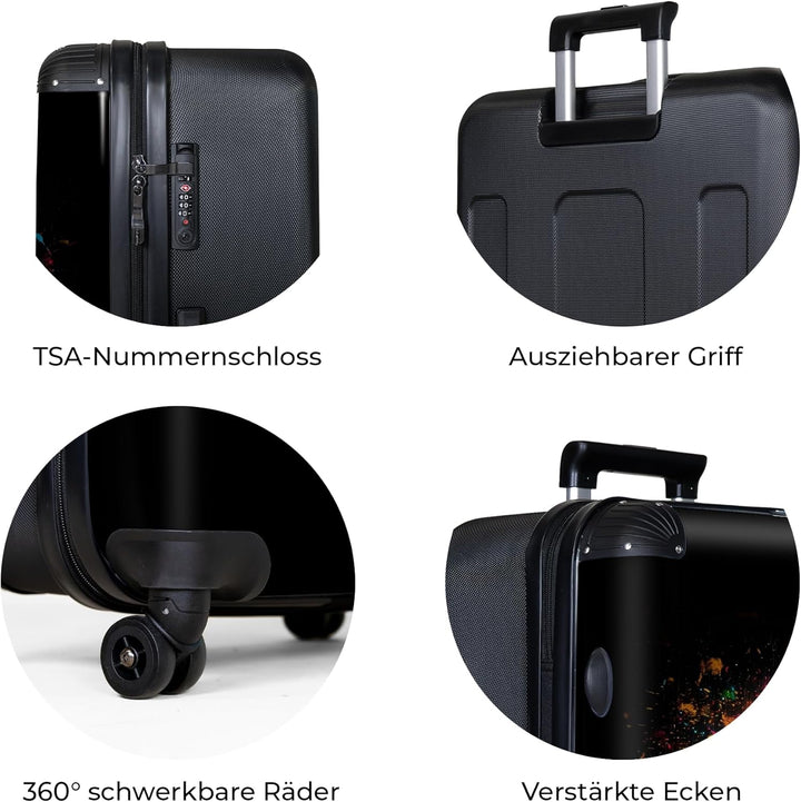 NoBoringSuitcases.com® Koffer XL Gross 77x51.5x28 cm Hartschale Reisekoffer 4 Rollen Leicht Koffer T