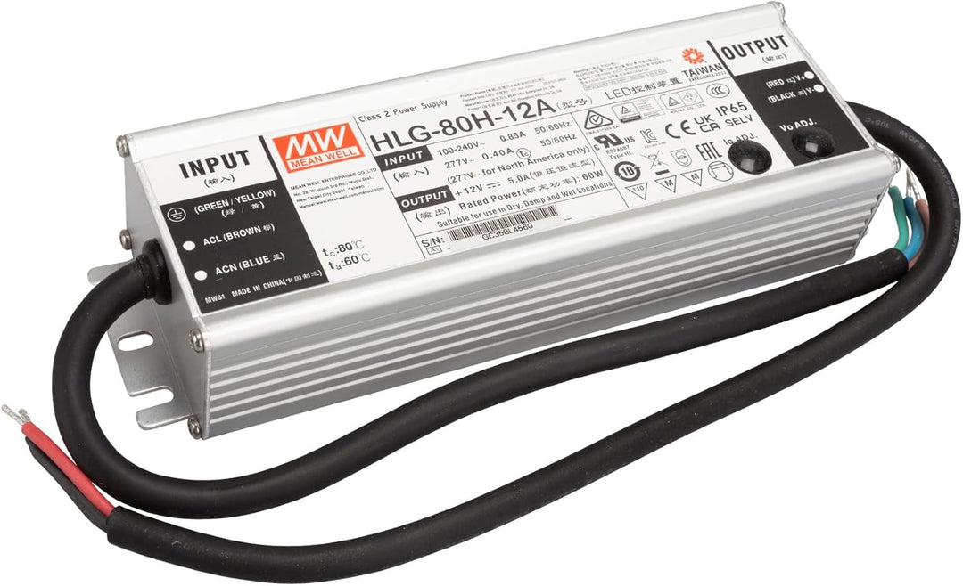 MEAN WELL HLG-80H-12A LED-Treiber, LED-Trafo Konstantspannung, Konstantstrom 60W 5A 12 V/DC PFC-Scha