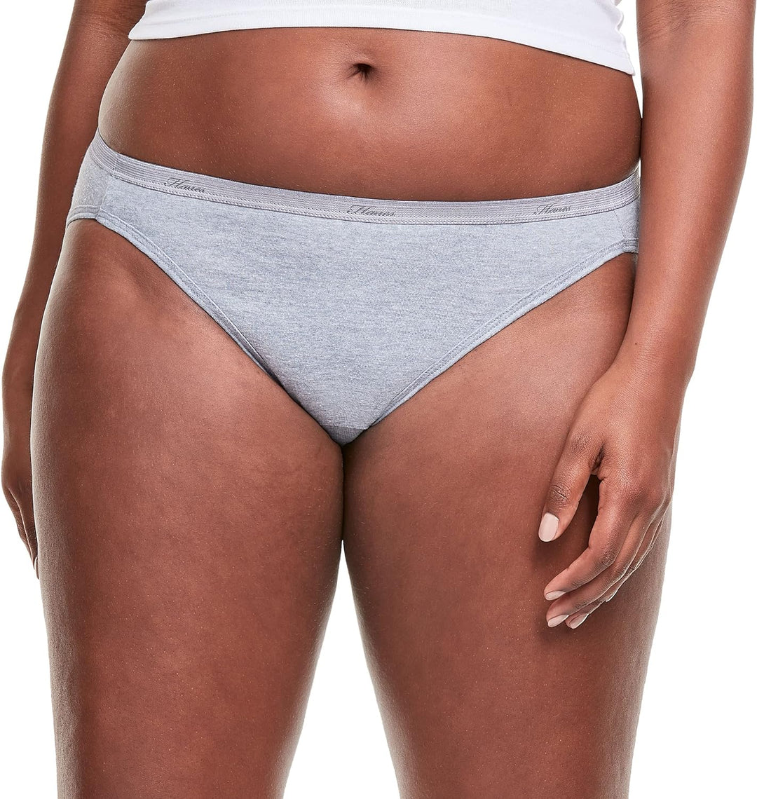 Hanes Women's 6-Pack No Ride Up Cotton Bikini Panty, Assorted, 5