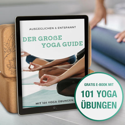 NAJATO Sports Yoga Block 2er Set – Yoga Block Kork inkl. E-Book (PDF Datei) – Yoga Klotz für Yoga un