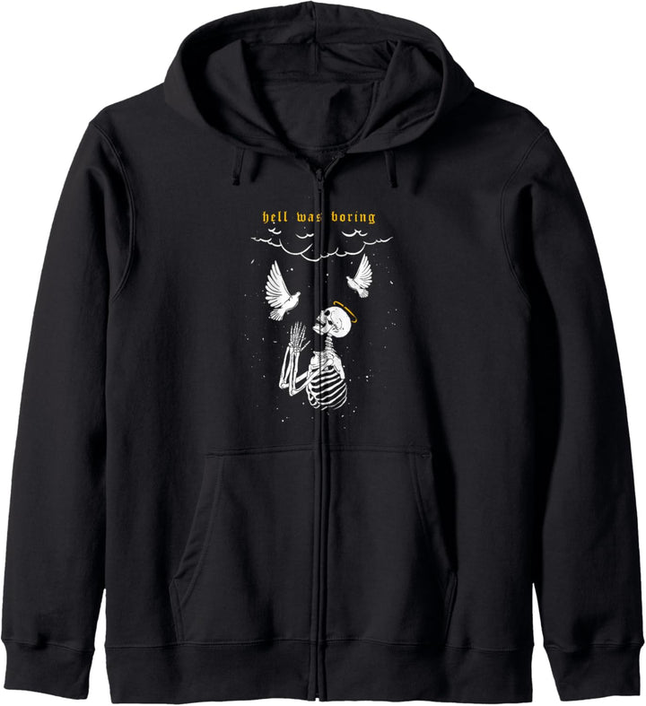 Hell Was Boring Pray - Sad Aesthetic Edgy Streetwear Kapuzenjacke