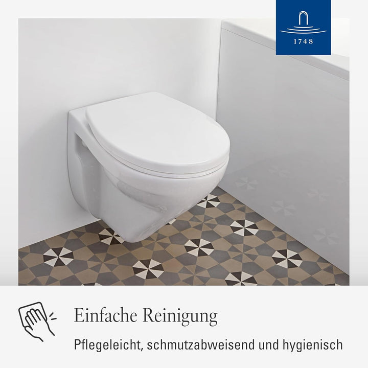 Villeroy & Boch WC-Sitz O.novo - Toilettendeckel Weiss glänzend mit Absenkautomatik - Abnehmbarer, b