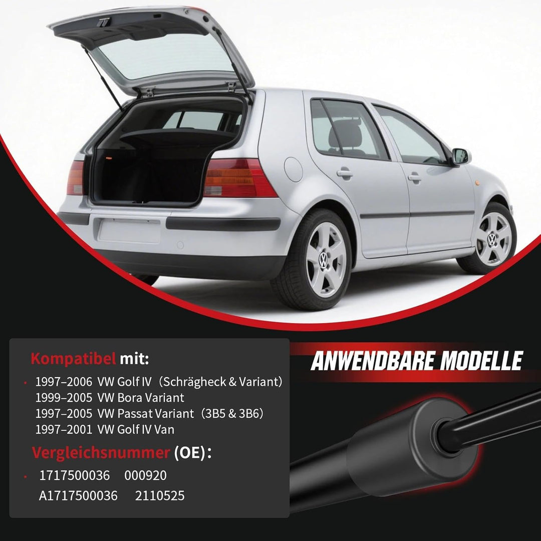 Gasfeder Heckklappe kompatibel mit VW Golf IV, Bora & Passat Variant Kombi (1997–2006), OTUAYAUTO 2