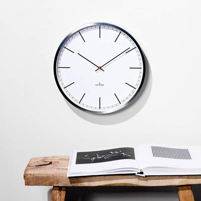 Huygens One Index 35cm Wanduhr aus Edelstahl Funkfernsteuerung Uhrwerk CET