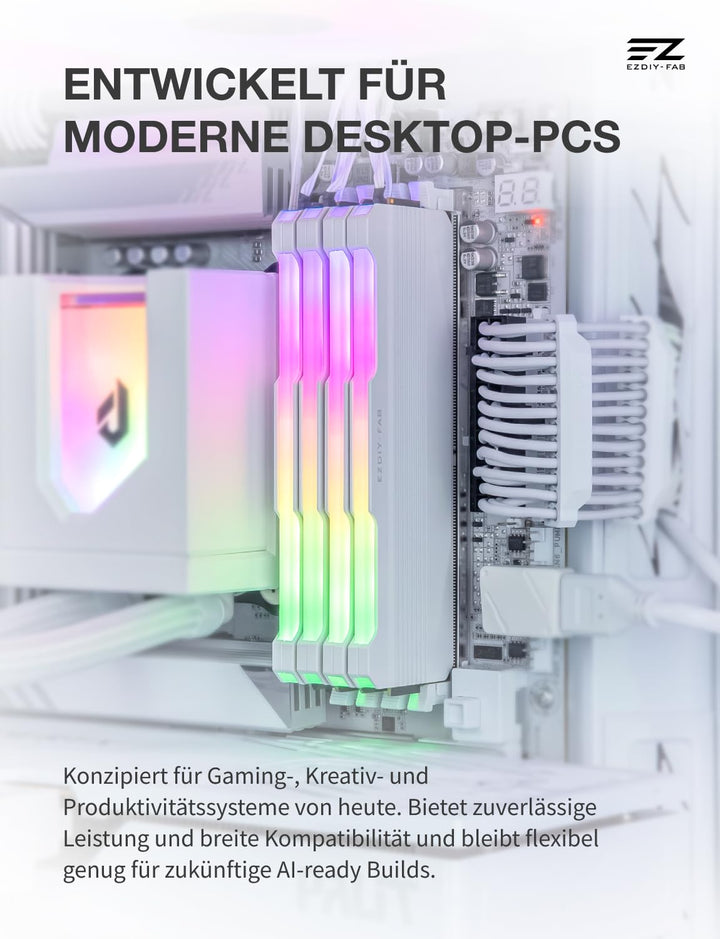 EZDIY-FAB RH01 ARGB RAM-Kühlkörper, RGB Memory Heat Spreader für DDR5 DDR4, Aluminium-RAM-Kühler mit