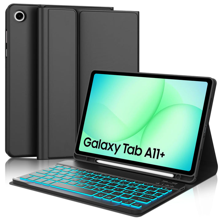 Hülle mit Tastatur für Samsung Galaxy Tab A11 Plus 11 Zoll 2025, Tastatur für Samsung Teblet A9/A11
