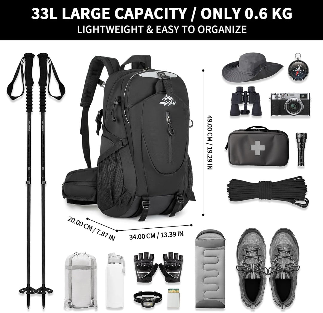 Amythe Schulrucksack Jungen Mädchen Gross Kapazität 33L, Wanderrucksack Leichter Teenager für ab 12