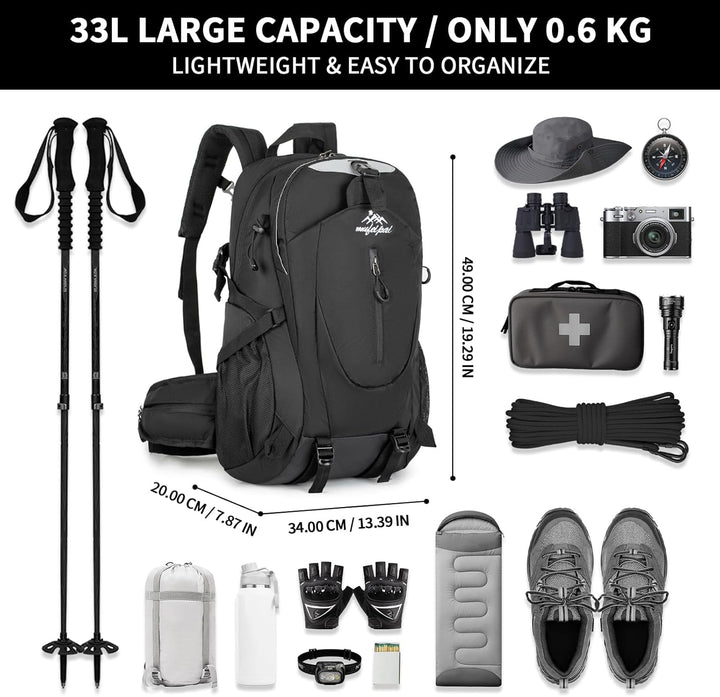 Amythe Schulrucksack Jungen Mädchen Gross Kapazität 33L, Wanderrucksack Leichter Teenager für ab 12
