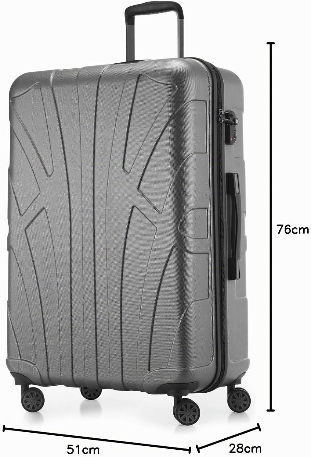 Suitline grosser Hartschalen-Koffer Koffer Trolley Rollkoffer XL Reisekoffer, TSA, 76 cm, ca. 96-110
