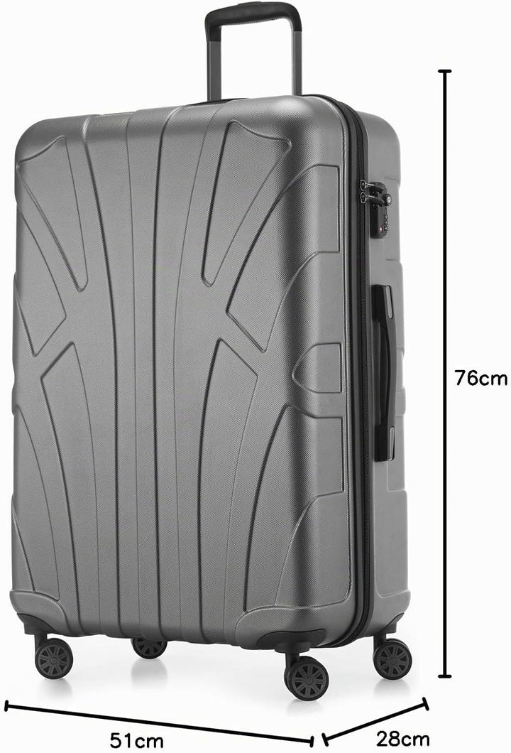 Suitline grosser Hartschalen-Koffer Koffer Trolley Rollkoffer XL Reisekoffer, TSA, 76 cm, ca. 96-110