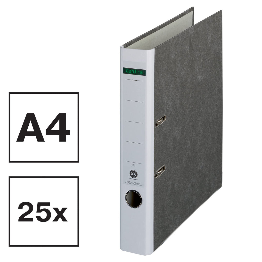 Centra Standard-Ordner, Wolkenmarmor, 25er Pack, Recycling, Blauer Engel, LGA Zertifikat, A4, 5,2 cm