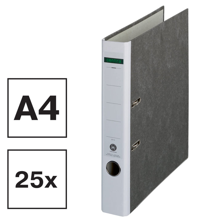 Centra Standard-Ordner, Wolkenmarmor, 25er Pack, Recycling, Blauer Engel, LGA Zertifikat, A4, 5,2 cm