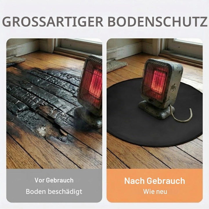 Runde Feuerfeste Grillunterlage 36 Zoll – 3-Schicht Hitzeschutzmatte aus Glasfaser &amp; Aluminium, Wied