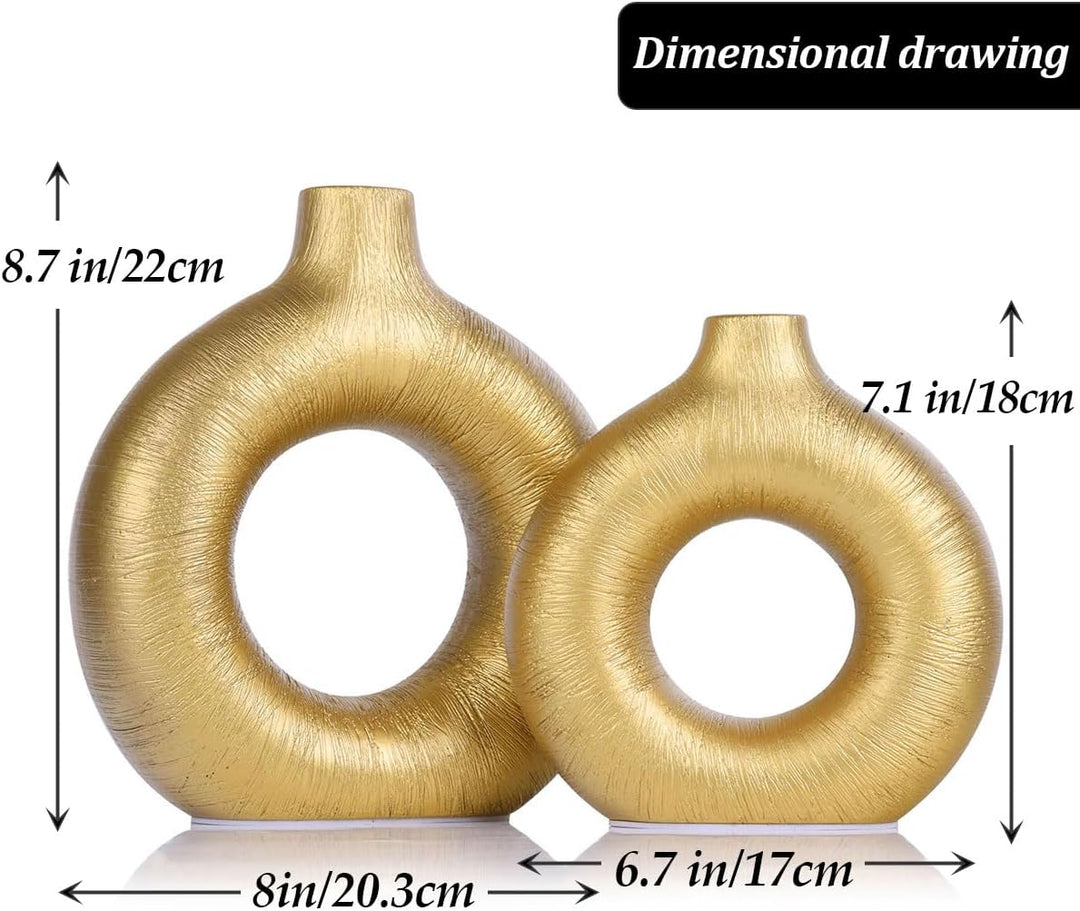 Keramik Donut Vase Set von 2 Stück (A02), A02
