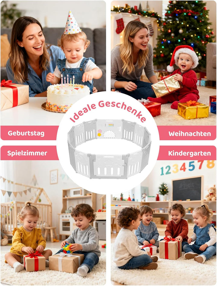 Dripex Laufstall Baby, 2 paneele, Laufgitter Baby, Baby Playpen, Laufstall in Anpassungsfähiger Form