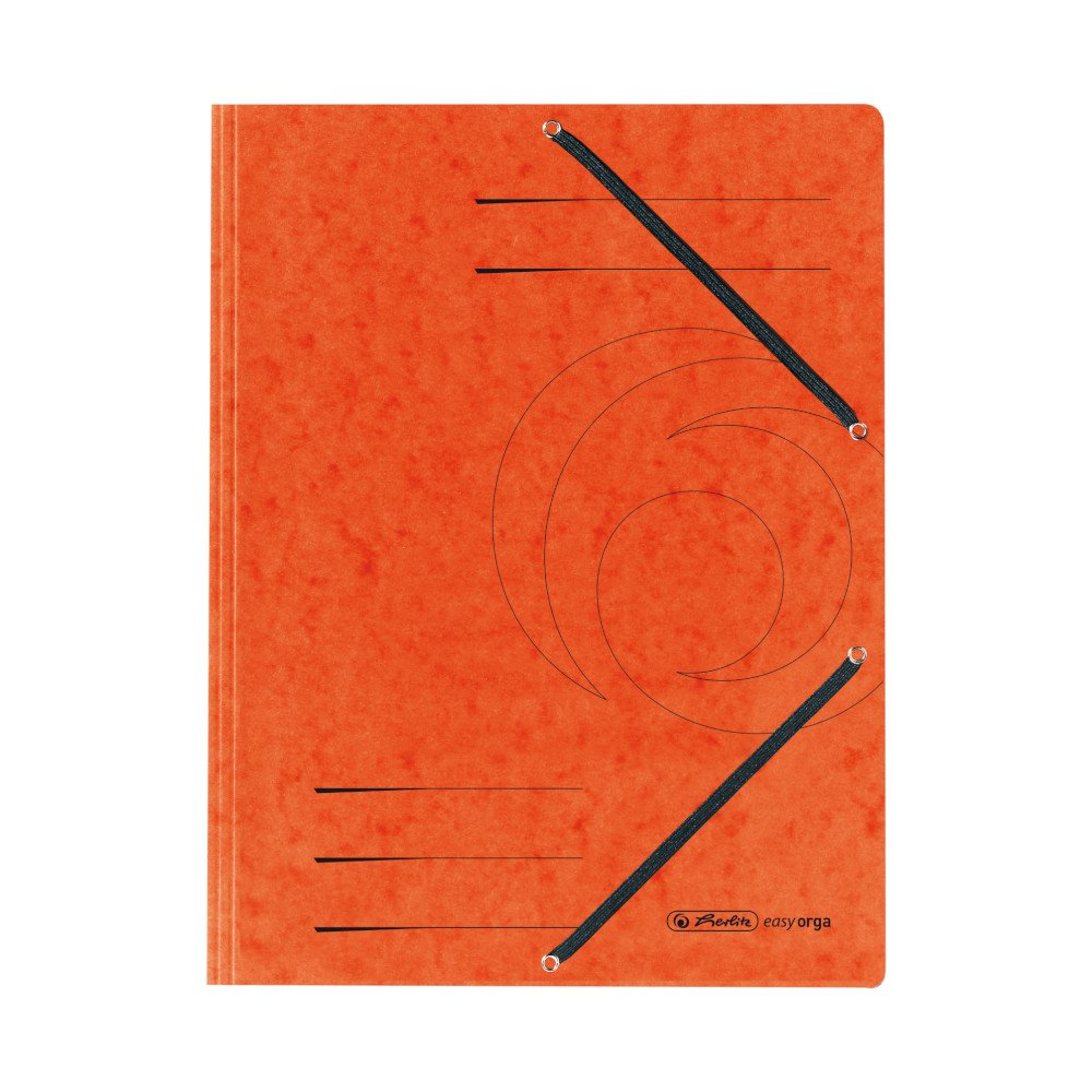 herlitz 10843878 Einschlagmappe A4 mit Gummizug, orange, 25 Stück, Orange