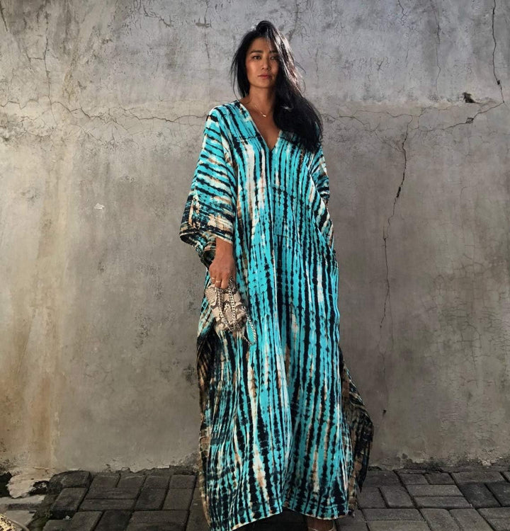 Bsubseach Damen Strandkleid Boho Strandponcho Plus Grösse Kaftan Sommerkleid Maxikleid Lose Maxi Kim
