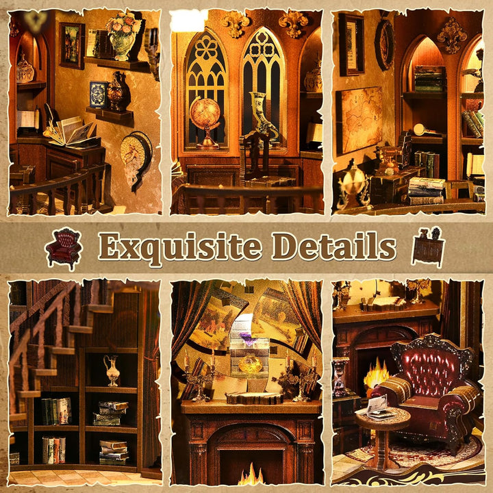 Book Nook Kit, DIY Miniatur Haus Puppenhaus Bausatz Bücherregal Deko für Jugendliche und Erwachsene（