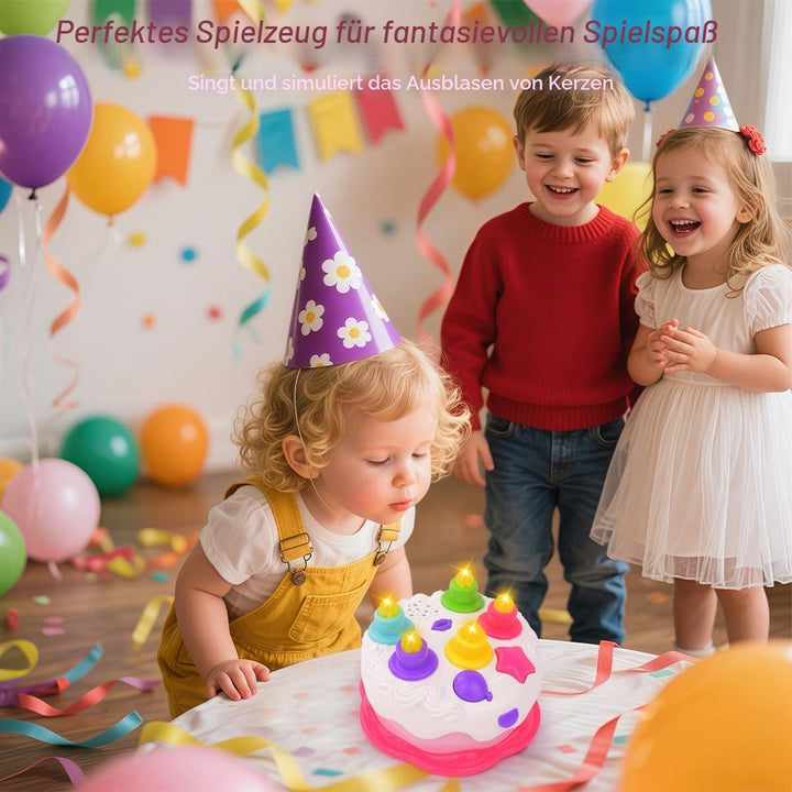 Love&amp;Mini Pretend Geburtstag Kuchen Spielzeug - Musikspielzeug Kuchen für 1 Jahr alte Jungen Mädchen