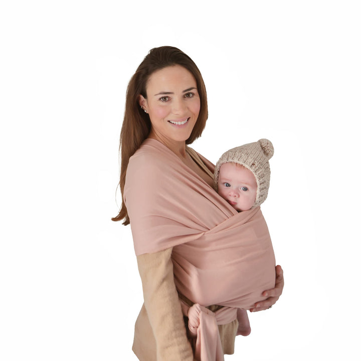 Mushie Tragetuch für Neugeborene & Babys | 100% Bio-Baumwolle | Mit einer integrierten Tasche | von